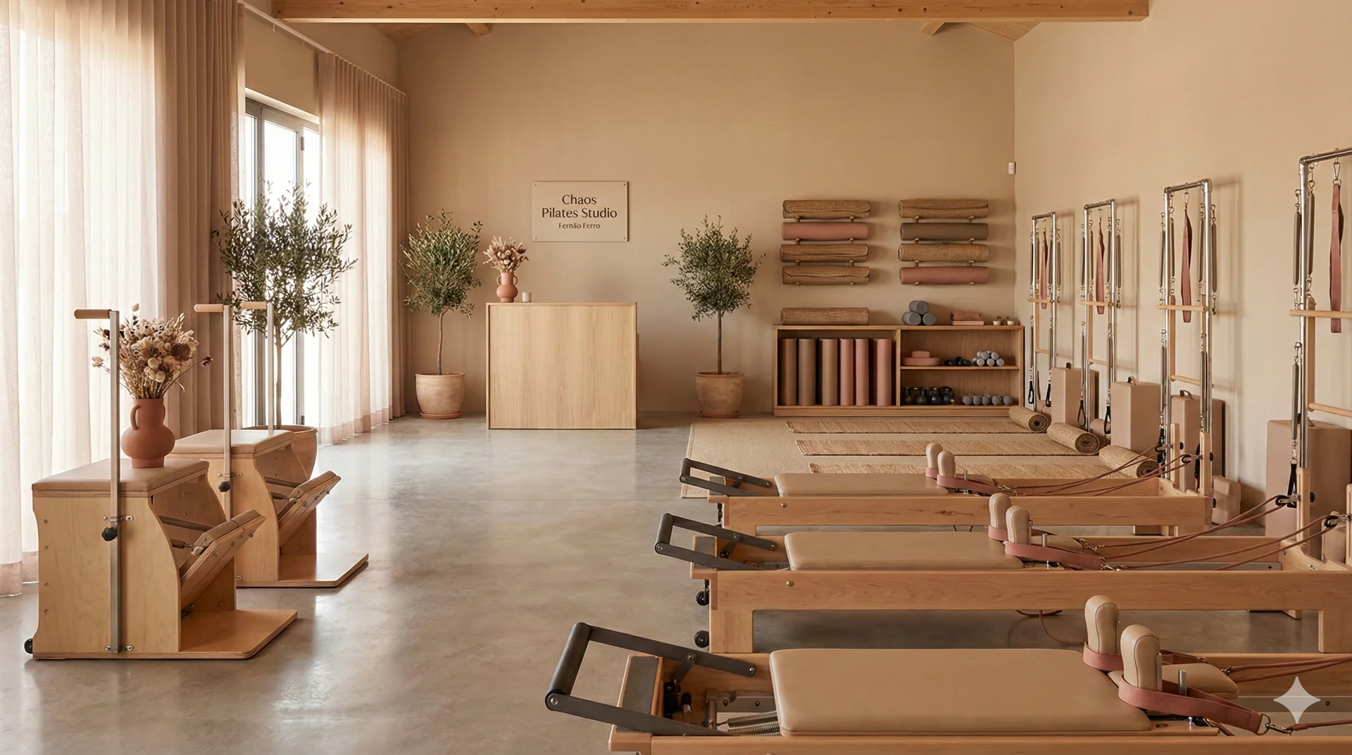 Chaos Pilates studio Fernão Ferro — book a reformer Pilates class